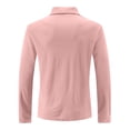 thumbnail image 4 of WULMLEO Mens Long Sleeve Polo Shirts Solid Color Button Slim Fit Collared Tshirts Business Casual Tops Tennis Golf Tees Pink L, 4 of 7