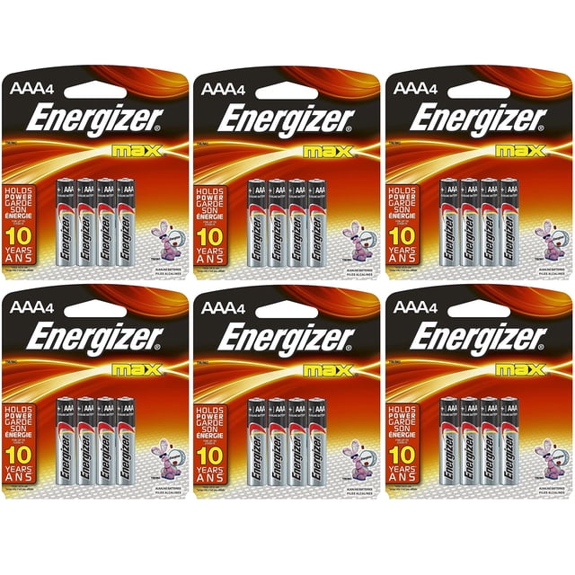 Pilas AAA Energizer Max, paquete de 24, alcalinas de larga duración