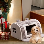 Chmadoxn Pet Bed Pet Villa Cats Bed Dog Bed Removable Dog Bed Winter Warm Cats Bed Two Purpose Pet Nests Pet Mat Fabric Pets Bed