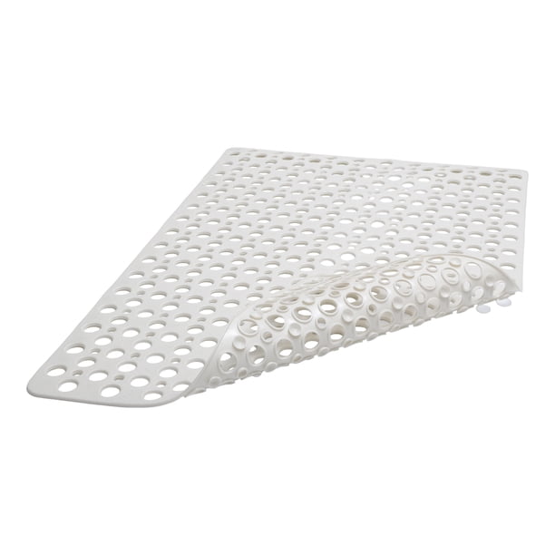 Alfombra de baño antideslizante Unique Bargains, alfombra de ducha, lavable a máquina, para bañera, antideslizante 35.43"x23.62" blanca