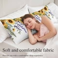 thumbnail image 5 of Sunflowers Body Pillow Covers 20"x54", Yellow Purple Floral Watercolor Botanical Farmhouse Soft Brushed Microfiber Breathable Throw Pillow Covers, Pillowcase with Zipper for Couch Sofa Bedroom, 5 of 9