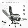 thumbnail image 4 of Vinsetto High-Back Executive Office Chair with Footrest, Linen-Fabric Computer Chair with Padded Armrests, Gray, 4 of 9