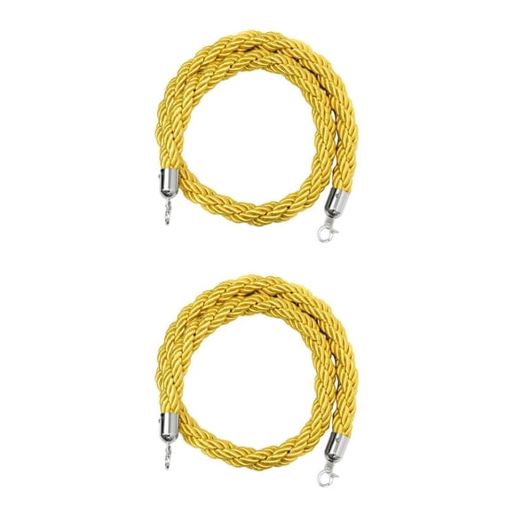 Seitruly Barrier Rope Crowd Control Stanchion Queue Twisted Rope with Hooks Amarillo 1.5 m 2Conjunto