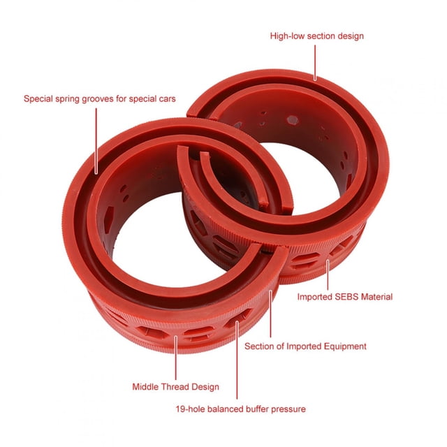 Car Shock Buffer, Practical Coil Spring Buffer Cushion Red Professional 2Pcs For Auto Maintenance Tool For Enhance Driving Stability