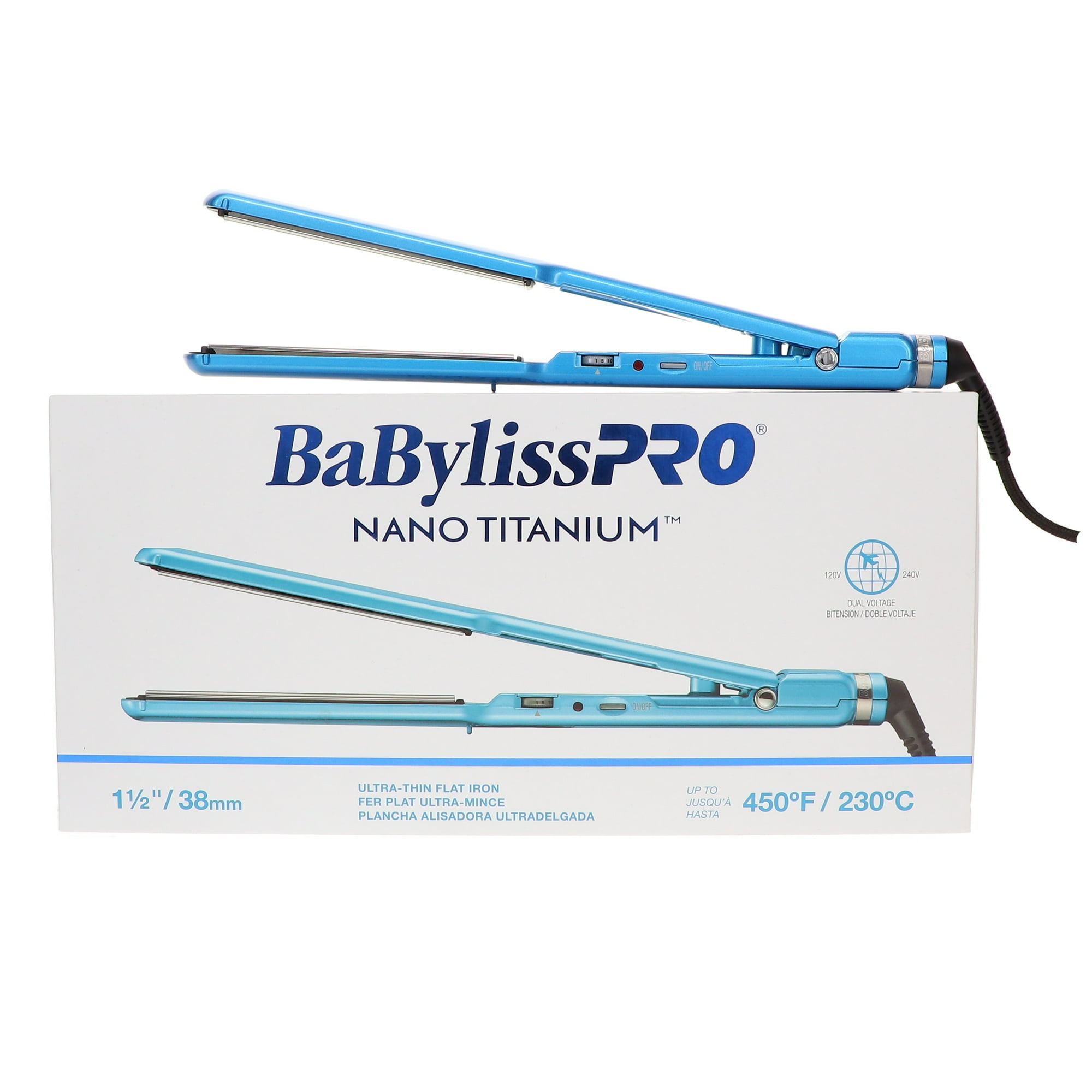 BaBylissPRO Nano Titanium Ultra Thin Straightening Iron 1 1 2 inches