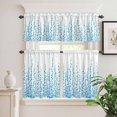 thumbnail image 6 of Light Blue Polka Dot Curtain Valances Set Abstract Watercolor Blue Teal Green Kitchen Curtains 36&nbsp;inch Length Rod Pocket Valance and Tiers 3 Piece Set Small Bedroom Bathroom Laundry Decor, 6 of 9
