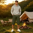 thumbnail image 6 of Cargo Shorts for Men Below Knee Stretch Waist Hiking Shorts Casual Quick Dry Workout Short with Multi-Pockets, M, 6 of 6