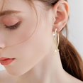 thumbnail image 6 of GHSOHS Earrings for Women Temperament Geometric Long Tassel Dangle Earrings for Women Delicate Shiny Gold Plated Drop Earrings Fashion Jewelry Birthday Gift Black Earrings Fashion Earings Ear Ring, 6 of 8