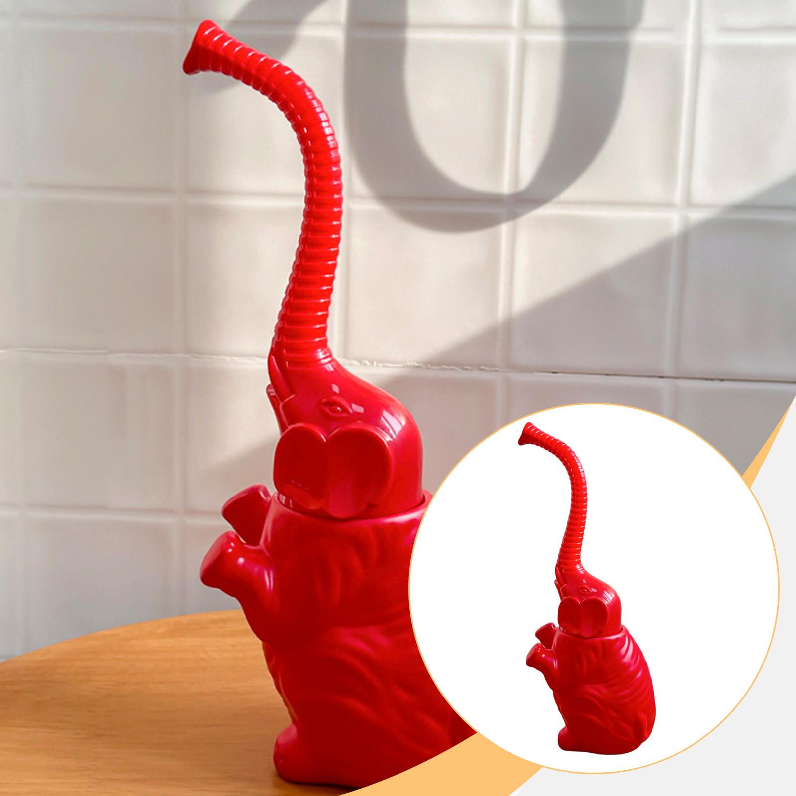 Toilet Bowl Brush Holder Elephant Statue Resin Long Handle Multi Surface Cleaner for Bathroom Hotel