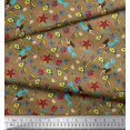 thumbnail image 2 of Soimoi Poly Georgette Fabric Fish,Mermaid & Starfish Ocean Print Fabric by Yard 42 Inch Wide, 2 of 3