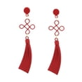 thumbnail image 2 of Pendientes de nudo chino Pendientes colgantes creativos para el aniversario de compras en la calle Rojo, 2 of 8
