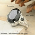 thumbnail image 2 of Womens Rings Black Jewelry Vintage Spinel Tourmaline Ring in Stainless Steel Size 6 - Engagement Wedding Statement Birthday Christmas Gifts for Her, 2 of 5