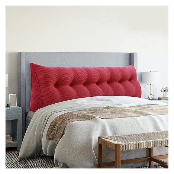 Wedge Headboard Pillows Bed Wedge Pillow Headboard Wedge Pillow Triangle Pillow Wedge Daybed Pillows Bolster Pillow Headboard with Removable Cover Red King