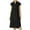 Black, variant on Uaswgudfs Women's Casual Short Sleeve V-Neck Midi Dress​ - Summer Shift Style with Button Front & Pocket, Draped Office-Ready Fabric Navy XL