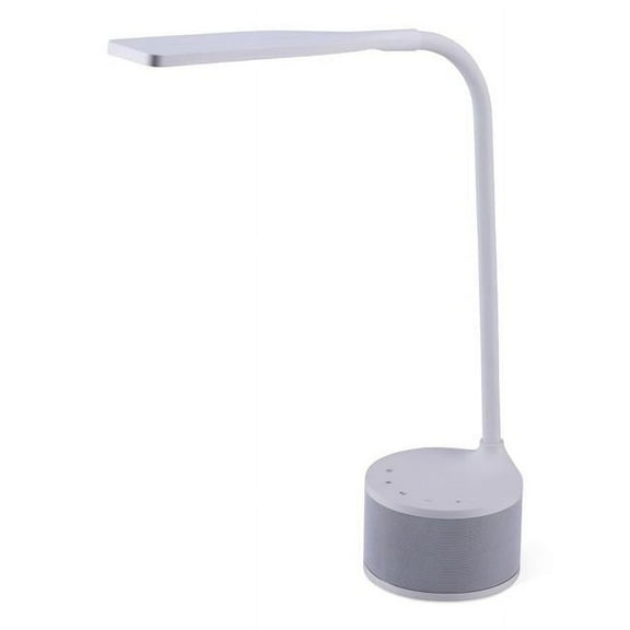 LED Bluetooth Speaker Lamp with USB 2 Prong, White