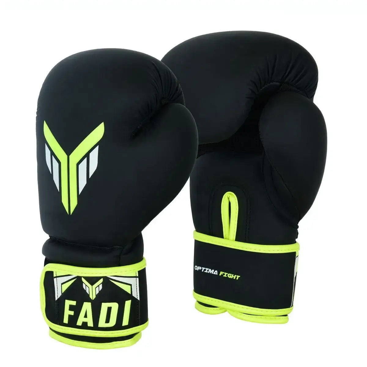 Fadi Sports Optima Fight Series Boxing Gloves Made of Black Matte Artificial Leather - 12 Oz