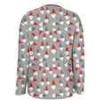 thumbnail image 4 of Ounisa Women's Open Front Cardigan Christmas Tree Snowman Snowflake Santa Claus Elkhorn Graphic Shirt with Pockets Long Sleeve Lightweight Coat, 4 of 7