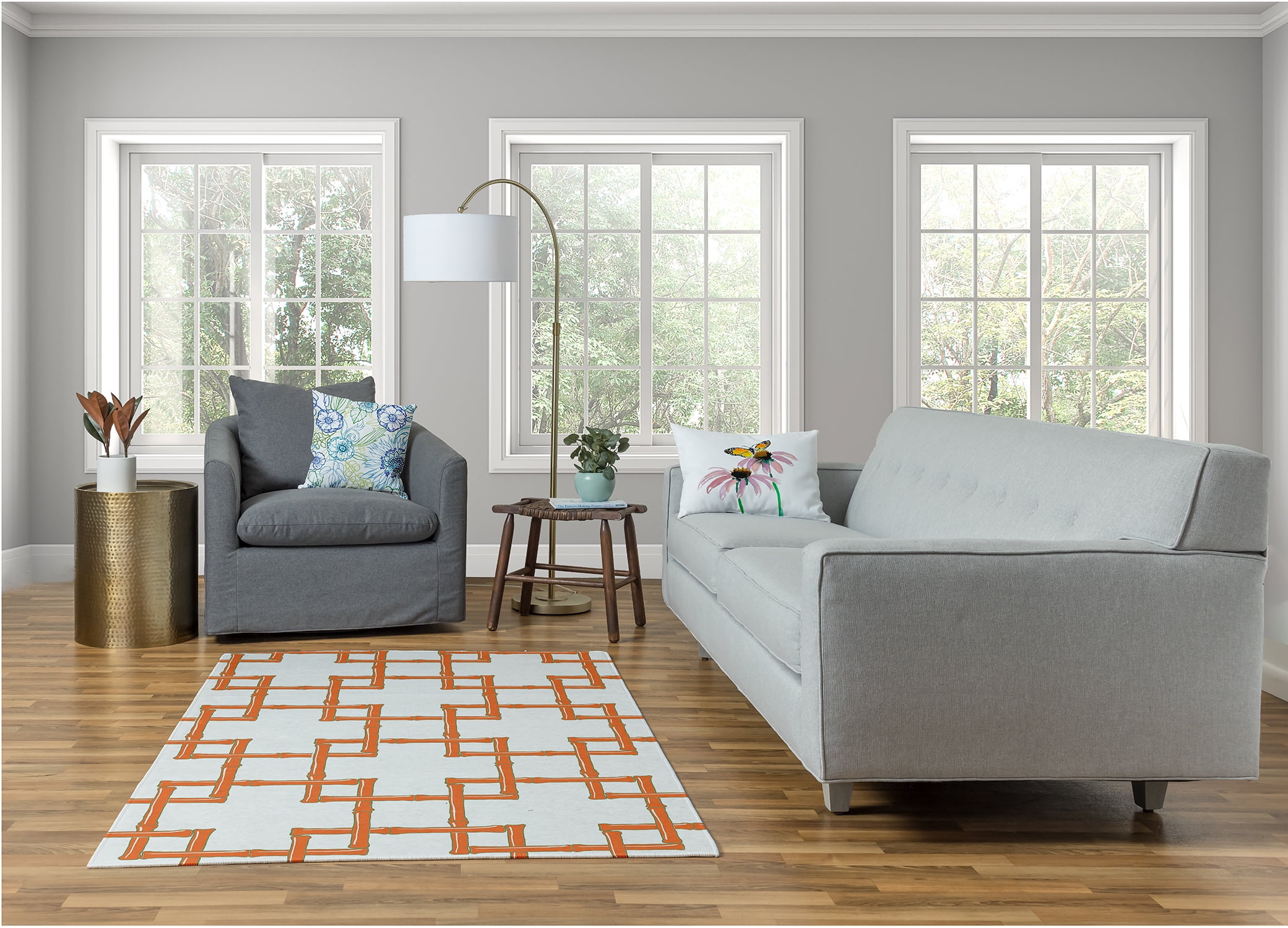 Simply Daisy Botanical Blooms Geometric Area Rug, 4' x 6'