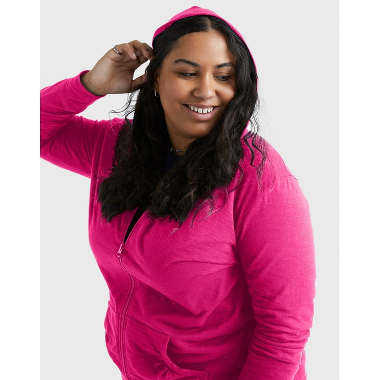 Hanes Just My Size Women's Full-Zip Slub Hoodie (Plus Hanes Just My Size Women's Full-Zip Slub Hoodie (Plus