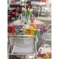 thumbnail image 5 of Outdoor Tablecloth with Umbrella Hole for Patio/Picnic/Party/Camping, Spring Flowers Waterproof Table Cloth Round Cover Washable, Farmhouse Vintage Country Colorful Floral (Dia 54"), 5 of 8