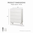 thumbnail image 4 of Furniture of America Belkor Mid-Century Modern Wood 4-Drawer Chest in White, 4 of 4