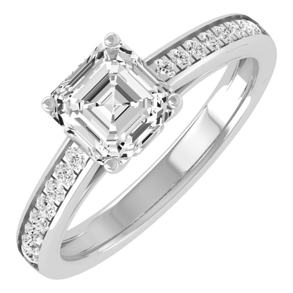 ARAIYA FINE JEWELRY 10K White Gold Lab Grown Diamond Solitaire Engagement Ring (1 1/2 cttw, D-F Color, VS1 Clarity) Size 6