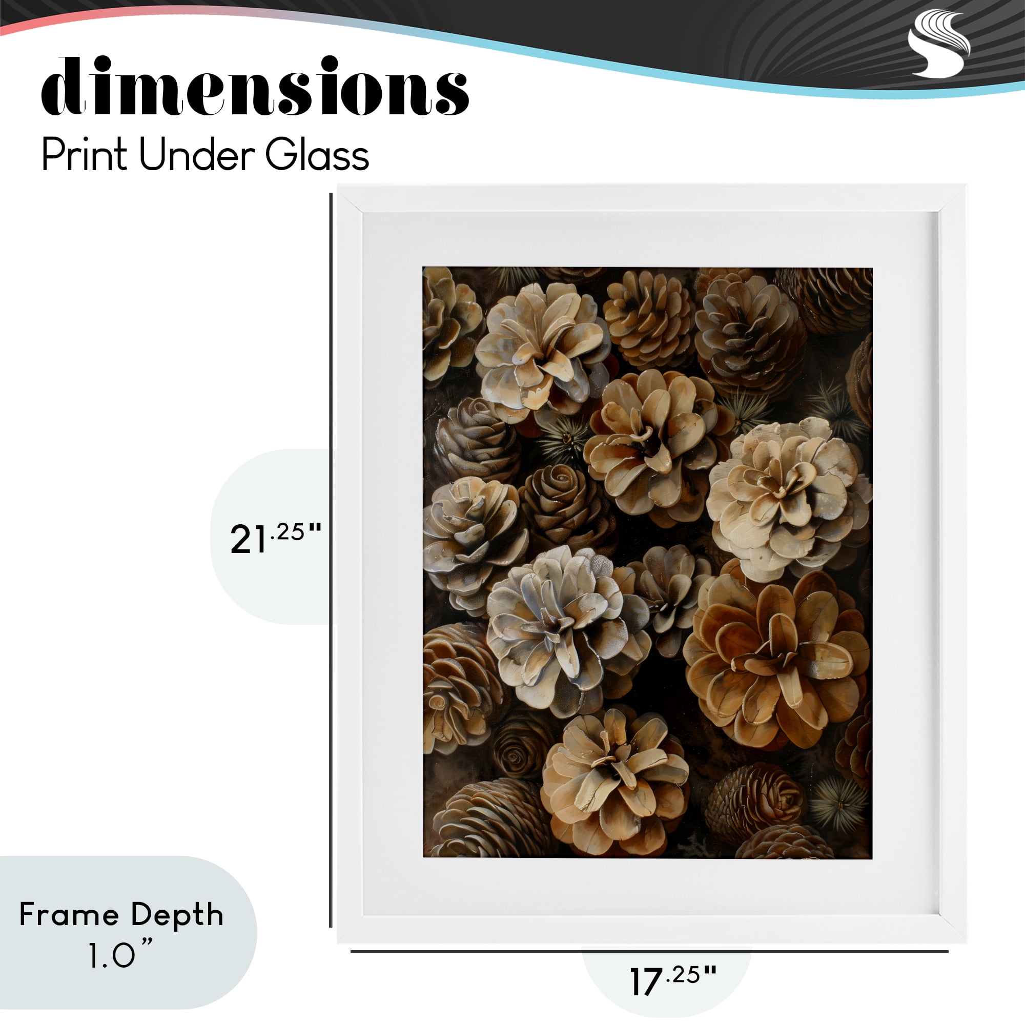 Stupell Industries Pinecone Arrangement Rustic Botanicals White Framed Print Under Glass, design by Creative Studio