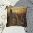 thumbnail image 2 of Heduofu Decorative Cushion Cover Square Pillowcase Cityscape City Skyline Sofa Bed Throw Pillow Case White, 2 of 5