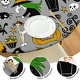 thumbnail image 4 of 44in Round Halloween Pumpkin Ghost Tablecloth with Elastic Edge, Fitted Table Cover for 36-44" Tables, Polyester Reusable Table Cloths Wipe Clean for Picnic, Dining, Outdoor Use and Party Decor, 4 of 7