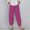 Hot Pink plus size capri pants a1, variant on Women Plus Size Wide Leg Capri Pants Elastic Waist Flowy Casual Solid Boho Palazzo Trousers Vacation Beach Lounge Pants Summer, Red 2XL