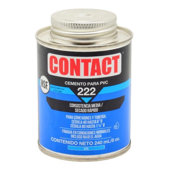 cemento para pvc 240 ml azul contact