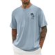 thumbnail image 1 of Camisas de Manga Larga para Hombres Imprimir Casual Cuello Redondo Blusa de Manga Corta, Camisas de Lino para Hombres, 1 of 4