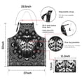 thumbnail image 7 of Black Gothic Skull Butterfly Pattern Apron-Garden Aprons for Women with Pockets-Cotton Linen Waterproof Kitchen Cooking Gardening Aprons Adjustable for Kitchen,Cooking,BBQ and Salon 33x27 Inch, 7 of 7