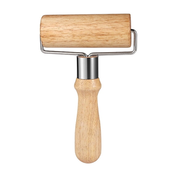 10.5cm Wooden Pastry Roller with Handle Large Rolling Pin for Pizza Pie Dough Kitchen Baking Tool