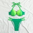 thumbnail image 5 of Sngxgn Women Swimsuit Bikini Set High Waisted Drawstring Two Piece Bathing Suit(Green,XL), 5 of 8