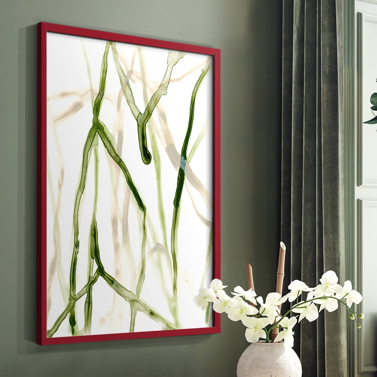 Runnel VII in Red Solid Wood 8 x 10 Framed Print