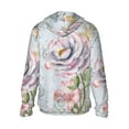 thumbnail image 3 of Kll Vintage Rose Print Men'S Women’s Upf 50+ Sun Protection Outdoor Hoodie Jacket Long Sleeve Fishing Hiking Performance Shirt- X-Large, 3 of 8