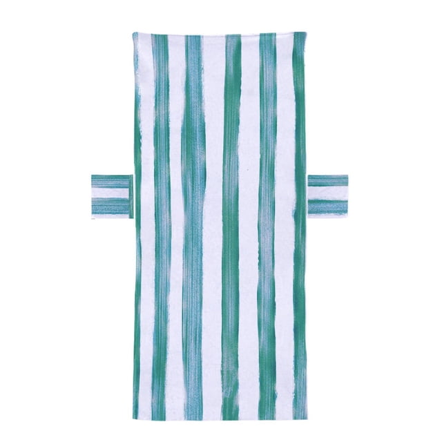 Funda para silla de playa, práctica funda de microfibra a rayas para silla de piscina, toalla con bolsillo para exteriores, viajes, ocio y . Verde hierba