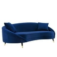 thumbnail image 3 of Modway Echo Performance Velvet Sofa in Navy, 3 of 5