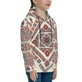 thumbnail image 3 of Fotbe Fashion Tatreez2 Pattern Youth Pullover Hooded Sweatshirt, Boys Hoodie, Kangaroo Pocket Hoodie for Kids Girls -Small, 3 of 6