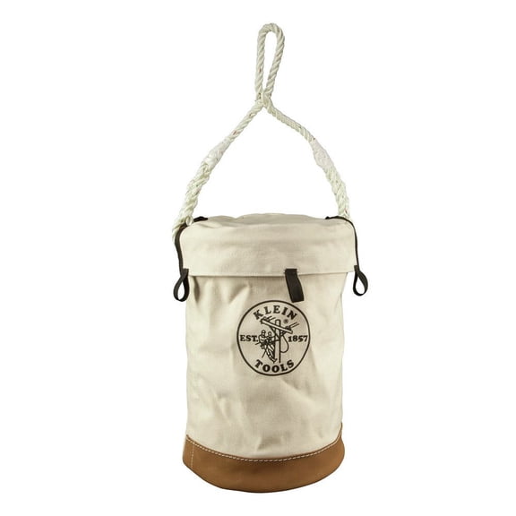 Klein Tools 5104VT 12 in. Leather Bottom Canvas Bucket with Top