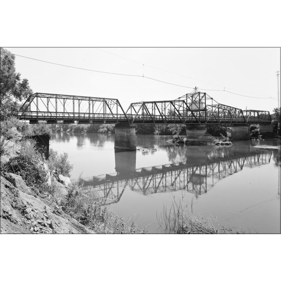 24"x36" Gallery Poster, Gianella Bridge, Spanning Sacramento River at State Highway 32, Hamilton City vicinity Glenn County, California