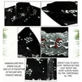 thumbnail image 5 of HAPPY BAY Men's Hawaiian Shirts Short Sleeve Button Down Shirt Mens Holiday Shirts Summer Beach Casual Aloha Tropical Shirts for Men Funny M Cross Skull, Black, 5 of 5