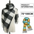 thumbnail image 2 of Bufanda para hombre y mujer, bufanda de invierno a cuadros, bufanda clásica de invierno a cuadros con borde de borlas, bufanda suave y cálida, 2 of 5