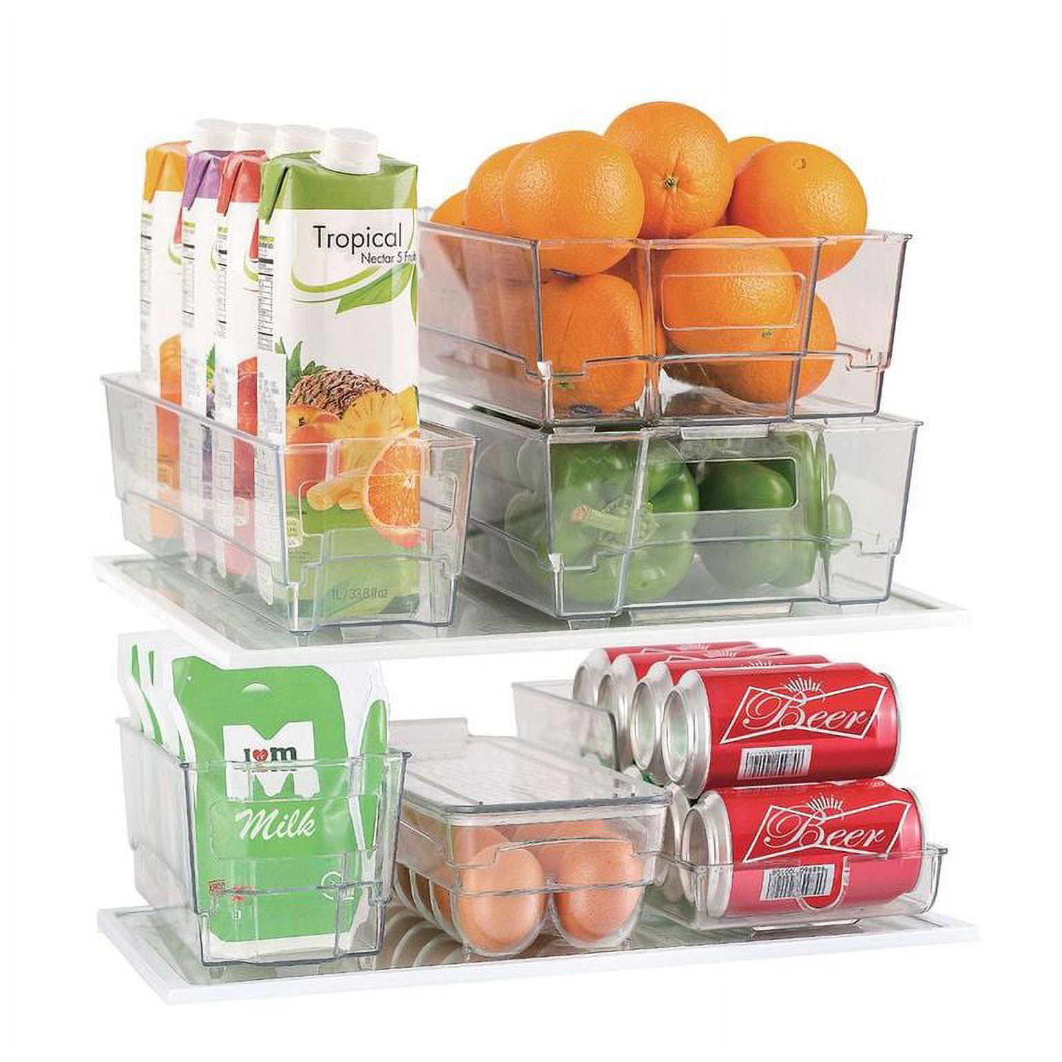 Culinary Edge Fridge Bin Set, Food Storage, Clear (7 Piece)