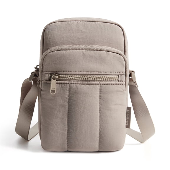 BAGSMART Crossbody Cell Phone Bag, Casual Shoulder Purse Bag with Adjustable Strap for Everyday Carry, Camel