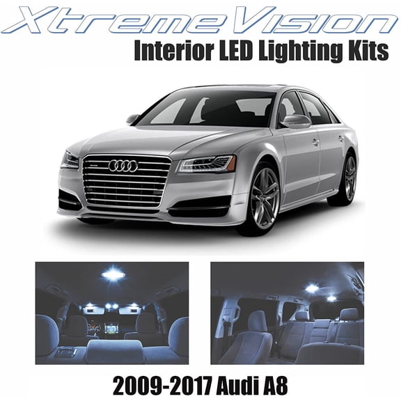 XtremeVision LED for Audi A8 2009-2017 3 Pieces Cool White Premium Interior LED Kit Package Installation Tool