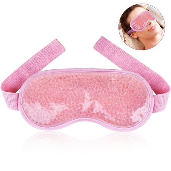 LotFancy Gel Eye Mask, Reusable Puffy Beads Ice Pack for Hot Cold Therapy