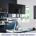 thumbnail image 2 of VIVO White Electric 36" Standing Desk Monitor Riser, Dual Arm Sit Stand Tabletop, 2 of 8