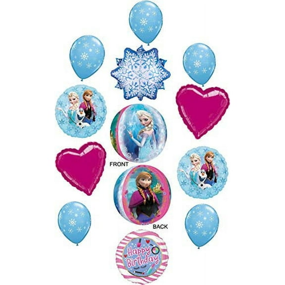 Frozen Birthday Party Supplies Elsa and Anna's Orbz Winter Wonderland Balloon Bouquet Decorations